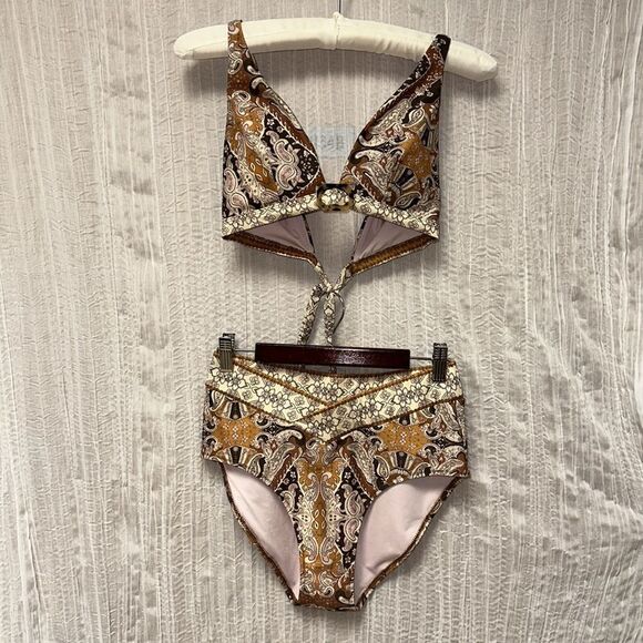 Anthropologie XS Alana Gunn Campbell High Waisted Bikini Swim Set - Picture 4 of 16